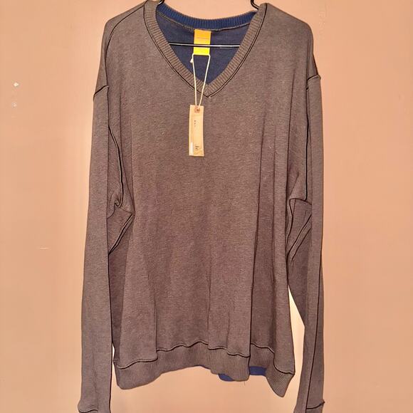 Tailor Vintage Men's Cotton V-Neck Sweater Brown NWT XXL - Picture 1 of 10